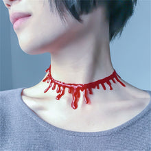 Fancy Dress Fun Joke Choker Halloween Horror Party Accessories For Women Men s Novelty Punk Red Blood Drip Necklace J4U66