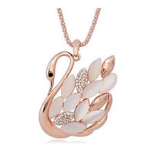 Min. order $10 Opal cat crystal rhinestone elegant Swan Necklace for women collar. Nice gift for girls J4U66