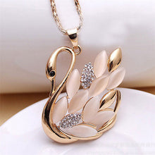 Min. order $10 Opal cat crystal rhinestone elegant Swan Necklace for women collar. Nice gift for girls J4U66