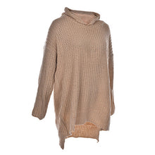 Casual Loose Long Batwing Sleeve Sweater Women Hooded Pullovers Irregular Sweaters Knitted Streetwear 2Color J4U66