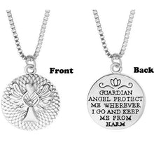 s GUARDIAN ANGEL PROTECT ME Double-faced Guardian Angel Pendant Necklace collar chain Gold Silver Colors J4U66