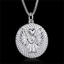 s GUARDIAN ANGEL PROTECT ME Double-faced Guardian Angel Pendant Necklace collar chain Gold Silver Colors J4U66