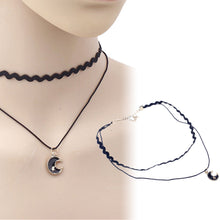 Retro Vintage Moon Velvet Charm Elegant Pendant Choker Collar Women Necklace Women Jewelry J4U66