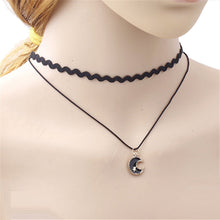 Retro Vintage Moon Velvet Charm Elegant Pendant Choker Collar Women Necklace Women Jewelry J4U66