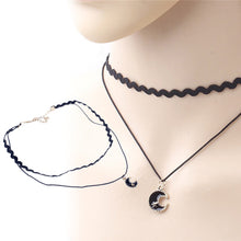 Retro Vintage Moon Velvet Charm Elegant Pendant Choker Collar Women Necklace Women Jewelry J4U66
