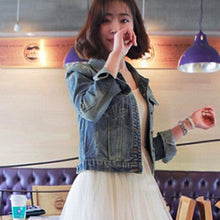 Women Jeans Jackets Short Tops Long Sleeve Denim Coat Ripped For Women Clothing Chaquetas Mujer J4U66
