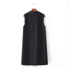 Fashion office lady Elegant jackets Vests For Women Sleeveless black Long Outerwear Casual brand colete feminino coats J4U66