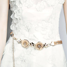 All-match Sweet Metal 3 and 5 Flowers Skirt Decorated Belly Chains Body Jewelry Chain J4U66