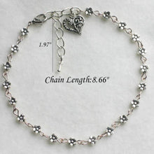 Anklets For Women Silver Bead Chain Anklet Bracelet Accessories Heart Floral Foot Jewelry J4U66
