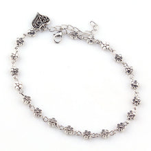 Anklets For Women Silver Bead Chain Anklet Bracelet Accessories Heart Floral Foot Jewelry J4U66