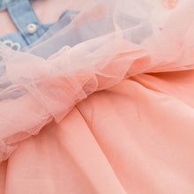 Fashion Baby Kids Girls Denim Dress Sleeveless Shirt Tulle Princess Tutu Dresses 0-4Y J4U66