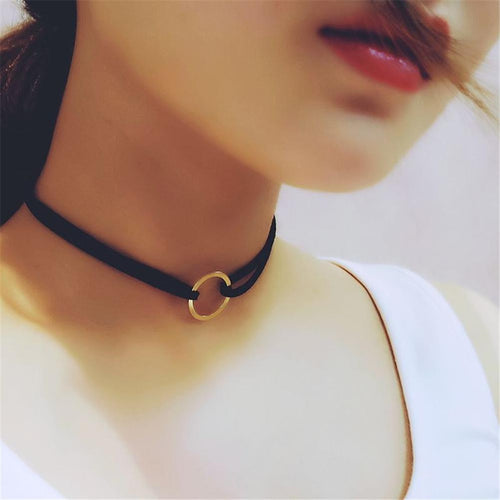Black Velvet Choker Necklace Gothic Punk Handmade Retro Collar Jewelry J4U66
