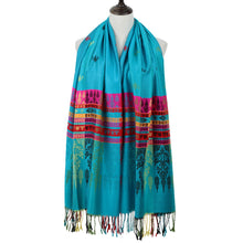 bohemian scarves women pashminacolorful floral print tassel fringe scaft casual ladies shawls and scarves J4U66