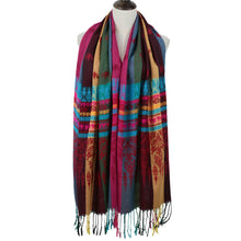 bohemian scarves women pashminacolorful floral print tassel fringe scaft casual ladies shawls and scarves J4U66