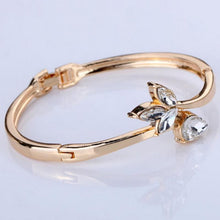 Bracelets Bangles Lady Rose Gold ramping Inlay bunga titisan hujan kristal rantai gelang Bangle J4U66