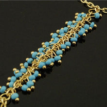 Chain Bracelet Drop Turquoise Beads Slave Finger Ring Punk Gold Plated Women Metal Hand Harness Chain J4U66