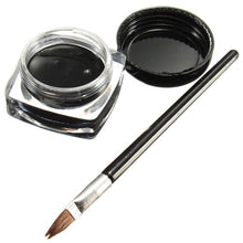 Fashion Cosmetic Waterproof Eye Liner pencil make up black liquid Eyeliner Shadow Gel Makeup + Brush Black J4U66