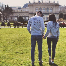 couples sweatshirts print king queen long sleeve hoodies lovers sweatshirt men and women pullovers J4U66