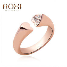 crystal heart rings roxi women wedding engagement love sweet jewelry rings rose gold plated smooth opening rings J4U66