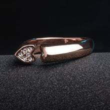 crystal heart rings roxi women wedding engagement love sweet jewelry rings rose gold plated smooth opening rings J4U66