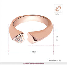crystal heart rings roxi women wedding engagement love sweet jewelry rings rose gold plated smooth opening rings J4U66