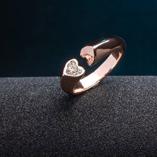crystal heart rings roxi women wedding engagement love sweet jewelry rings rose gold plated smooth opening rings J4U66