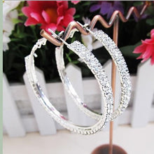 Crystal Rhinestone Exaggerated Luxury Big Circle Earrings Ear Ring J4U66