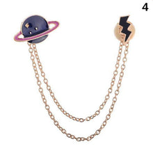 Cute Egg Cat Moon Rabbit Chain Brooch Badge Pin Jewelry Gift Women Girl Accessories S  Collar brooch J4U66