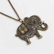 Cute Vintage Retro Charms Hollow Out Elephant Metal Necklace&Pendants Women Jewelry Gift J4U66
