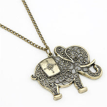 Cute Vintage Retro Charms Hollow Out Elephant Metal Necklace&Pendants Women Jewelry Gift J4U66