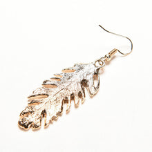 Dangle Earrings Jewlery Silver Gold Colors Women Fine Bohemian elegant Alloy Feather Pendant Earrings J4U66