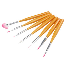 Fashion Design 7pc /1 Lot Painting Dotting Pens Nail Brushes Women Nails Art Tools Manicure Pen Plastic  J4U66