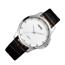 Fashion Dress LRhinestone Men Business Sport Leather Waterproof Quartz Wrist Watch J4U66