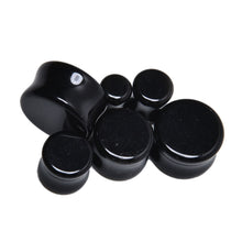 Ear Piercing Jewelry Black 6 Sizes Faux Agate Ear Expander Plugs Stretcher Gauge Tunnels J4U66