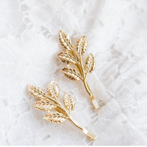 Elegant Europe and America Vintage Side Clip Leaves Hairpins Hair Jewelry Accessories For Women s J4U66