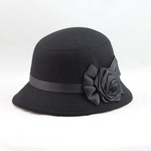 elegant women ladies fedora cloche flower rose bucket hat headwear gray J4U66