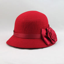 elegant women ladies fedora cloche flower rose bucket hat headwear gray J4U66