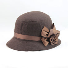 elegant women ladies fedora cloche flower rose bucket hat headwear gray J4U66