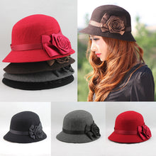 elegant women ladies fedora cloche flower rose bucket hat headwear gray J4U66