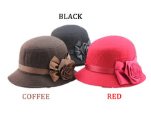 elegant women ladies fedora cloche flower rose bucket hat headwear gray J4U66