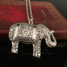 Elephant Ethnic Necklace Africa Elephant Pendant Sweater Long Chain Fine Necklace For Women 45CM J4U66