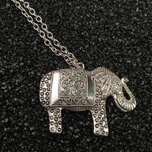 Elephant Ethnic Necklace Africa Elephant Pendant Sweater Long Chain Fine Necklace For Women 45CM J4U66