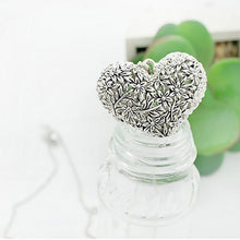 hollow carved peach heart rhinestone women lady long necklace bronze silver golden jewelry J4U66