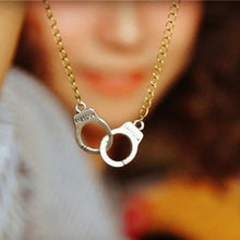 Individual Gold Color Steampunk Necklace Costume Jewelry Handcuffs Collar Necklace J4U66