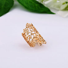 Jewelry Accessories anel Feminino Black Gold Cutout Lace Flower Ring Finger Rings for Women s J4U66