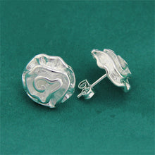 Jewelry Earring Women Cute Rose Stud Earrings Gifts For Lady Jewelry Silver Color J4U66