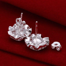 Jewelry Earring Women Cute Rose Stud Earrings Gifts For Lady Jewelry Silver Color J4U66