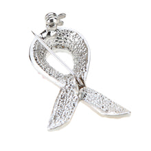 jewelry elegant pink shinning rhinestone crystal breast cancer awareness ribbon brooch pin J4U66