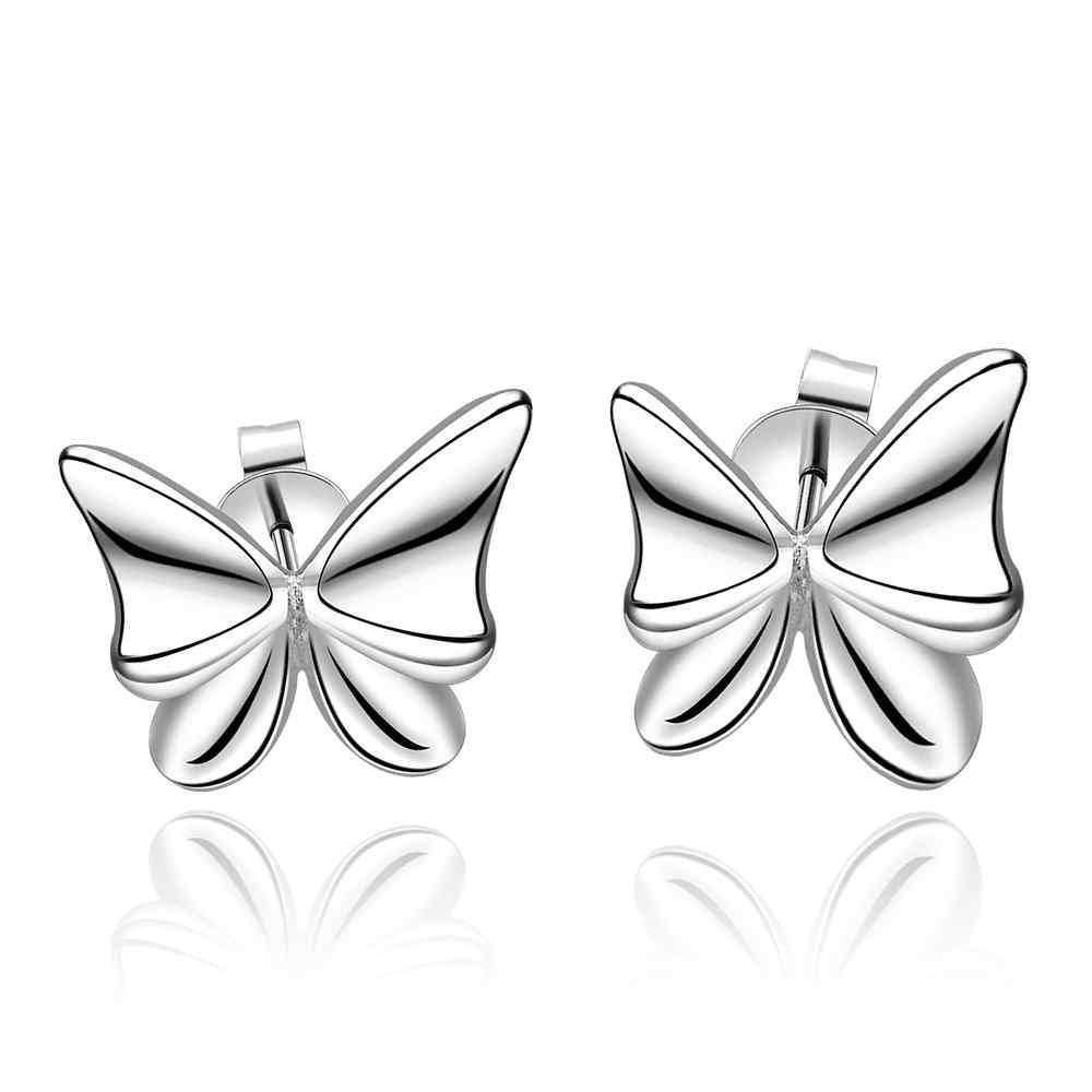 jewelry womens silver plated buttfly means stud earings bijoux earrings for wedding smte540 J4U66