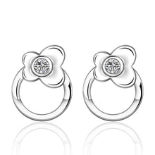 jewelry womens silver plated circle stud earings bijoux earrings for wedding smte5 J4U66